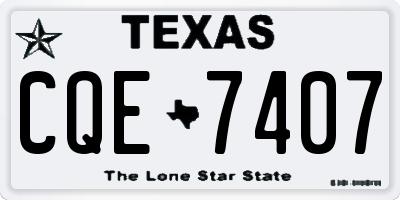 TX license plate CQE7407