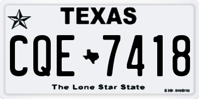 TX license plate CQE7418