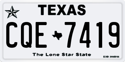 TX license plate CQE7419