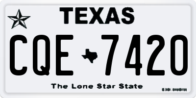 TX license plate CQE7420