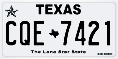 TX license plate CQE7421