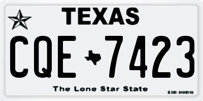 TX license plate CQE7423