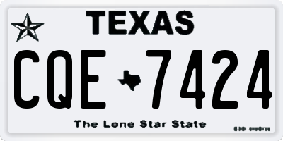 TX license plate CQE7424