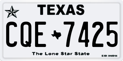 TX license plate CQE7425