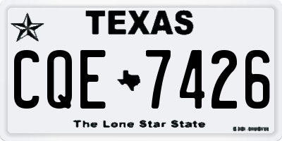 TX license plate CQE7426