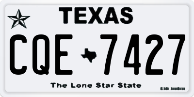 TX license plate CQE7427
