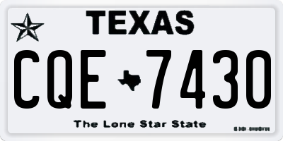 TX license plate CQE7430