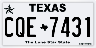 TX license plate CQE7431