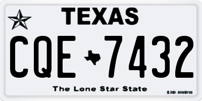 TX license plate CQE7432