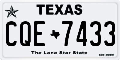 TX license plate CQE7433