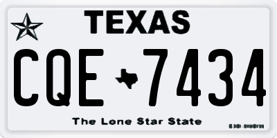 TX license plate CQE7434