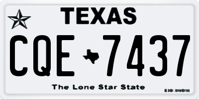 TX license plate CQE7437