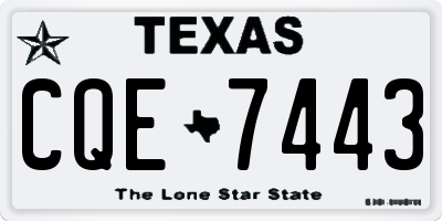 TX license plate CQE7443