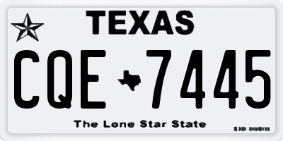 TX license plate CQE7445