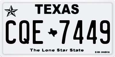 TX license plate CQE7449