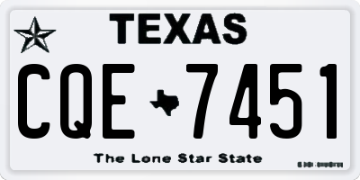 TX license plate CQE7451