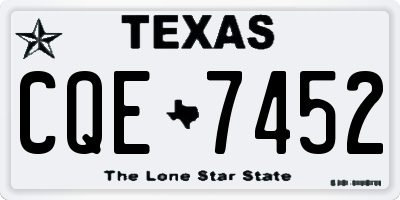 TX license plate CQE7452