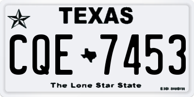 TX license plate CQE7453