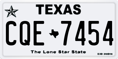 TX license plate CQE7454