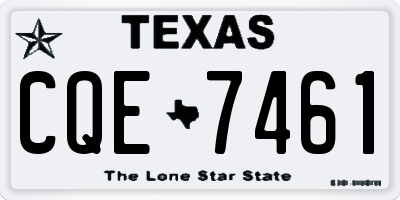TX license plate CQE7461