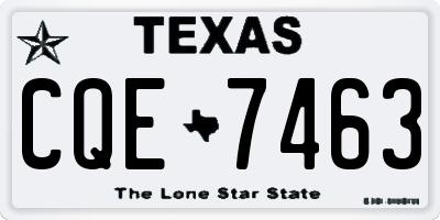 TX license plate CQE7463