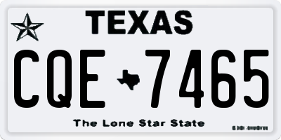 TX license plate CQE7465
