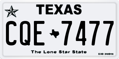 TX license plate CQE7477