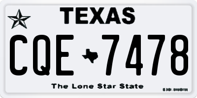 TX license plate CQE7478