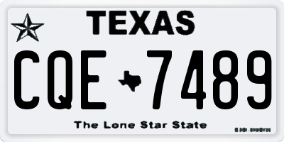 TX license plate CQE7489