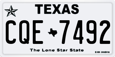 TX license plate CQE7492