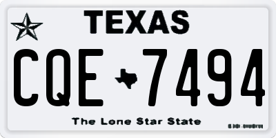 TX license plate CQE7494