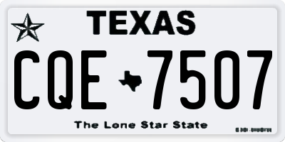 TX license plate CQE7507
