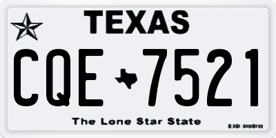 TX license plate CQE7521