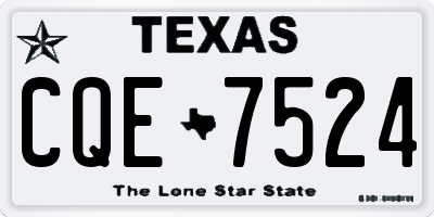 TX license plate CQE7524