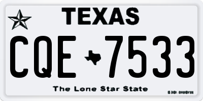 TX license plate CQE7533