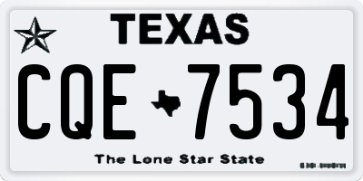 TX license plate CQE7534
