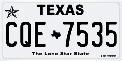 TX license plate CQE7535