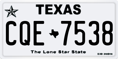 TX license plate CQE7538