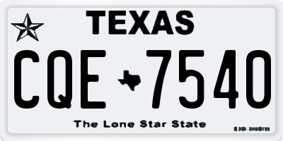 TX license plate CQE7540