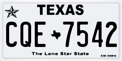 TX license plate CQE7542