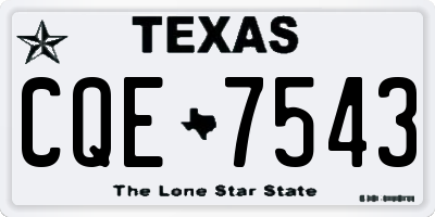 TX license plate CQE7543
