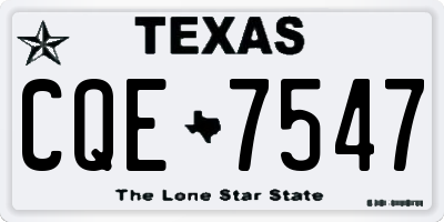 TX license plate CQE7547