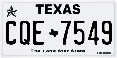 TX license plate CQE7549