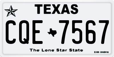 TX license plate CQE7567