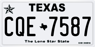 TX license plate CQE7587