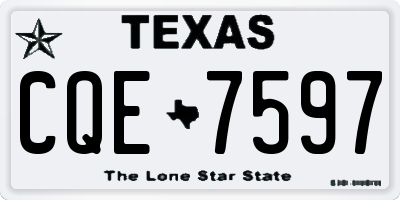 TX license plate CQE7597