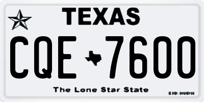 TX license plate CQE7600