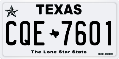 TX license plate CQE7601