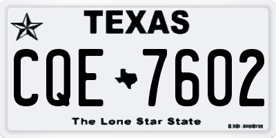 TX license plate CQE7602