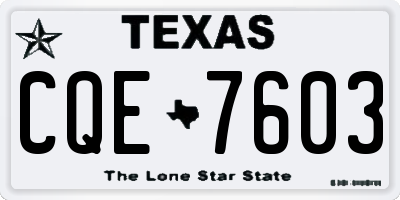 TX license plate CQE7603